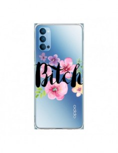 Coque Oppo Reno4 Pro 5G Bitch Flower Fleur Transparente -...