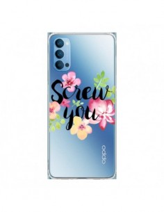 Coque Oppo Reno4 Pro 5G Screw you Flower Fleur...