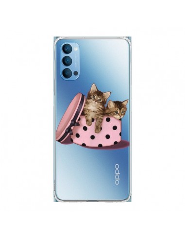 Coque Oppo Reno4 Pro 5G Chaton Chat Kitten Boite Pois Transparente - Maryline Cazenave