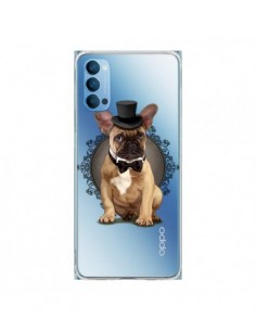 Coque Oppo Reno4 Pro 5G Chien Bulldog Noeud Papillon...