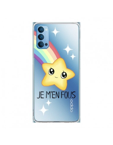 Coque Oppo Reno4 Pro 5G Etoile Je M'en Fous Transparente - Maryline Cazenave