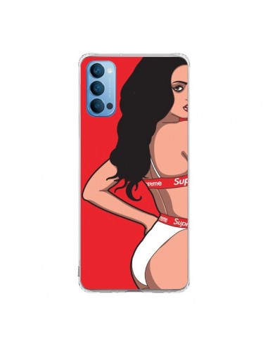 Coque Oppo Reno4 Pro 5G Pop Art Femme Rouge - Mikadololo