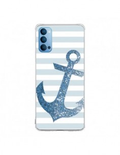 Coque Oppo Reno4 Pro 5G Ancre Bleu Navire - Monica Martinez