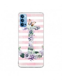 Coque Oppo Reno4 Pro 5G Ancre Rose Fleurs Navire - Monica...