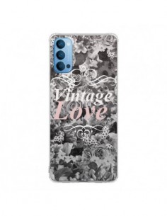 Coque Oppo Reno4 Pro 5G Vintage Love Noir Flower - Monica...