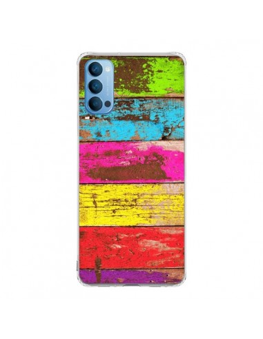 Coque Oppo Reno4 Pro 5G Bois Coloré Vintage - Maximilian San