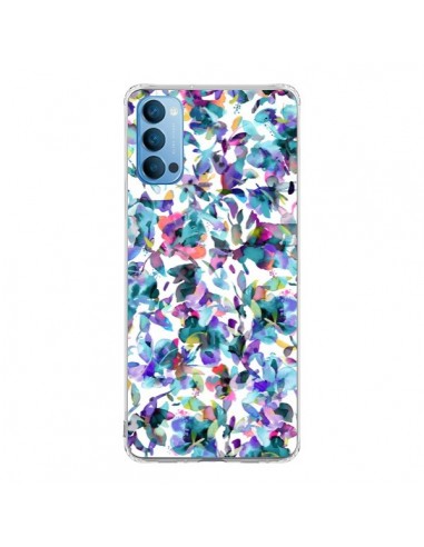 Coque Oppo Reno4 Pro 5G Aquatic Flowers Blue - Ninola Design