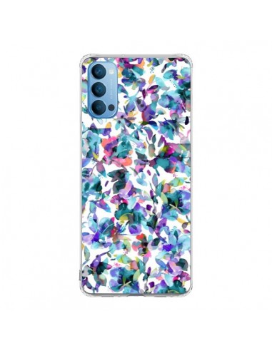 Coque Oppo Reno4 Pro 5G Aquatic Flowers Blue - Ninola Design