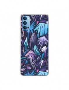 Coque Oppo Reno4 Pro 5G Brushstrokes Tropical Palms Navy...
