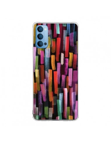 Coque Oppo Reno4 Pro 5G Colorful Brushstrokes Black - Ninola Design
