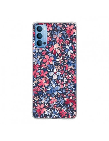 Coque Oppo Reno4 Pro 5G Colorful Little Flowers Navy - Ninola Design