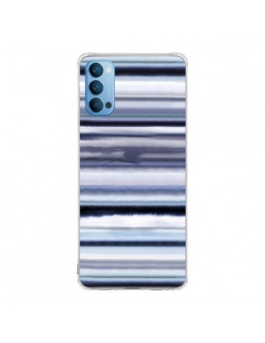 Coque Oppo Reno4 Pro 5G Degrade Stripes Watercolor Navy - Ninola Design