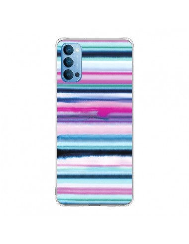 Coque Oppo Reno4 Pro 5G Degrade Stripes Watercolor Pink - Ninola Design