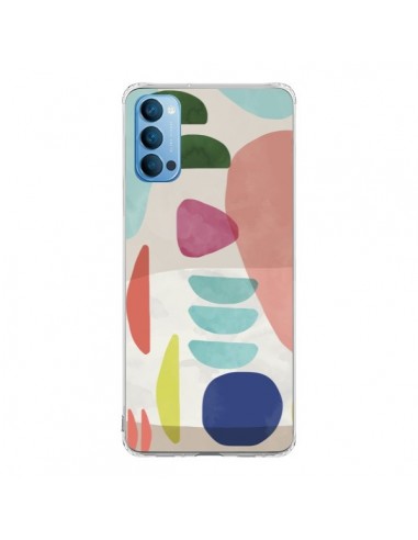 Coque Oppo Reno4 Pro 5G Moody Geometry Multi White - Ninola Design