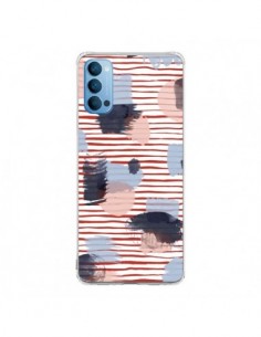 Coque Oppo Reno4 Pro 5G Watercolor Stains Stripes Red -...