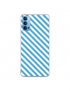 Coque Oppo Reno4 Pro 5G Bonbon Candy Bleue et Blanche...