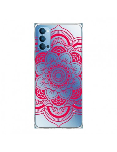 Coque Oppo Reno4 Pro 5G Mandala Rose Fushia Azteque Transparente - Nico