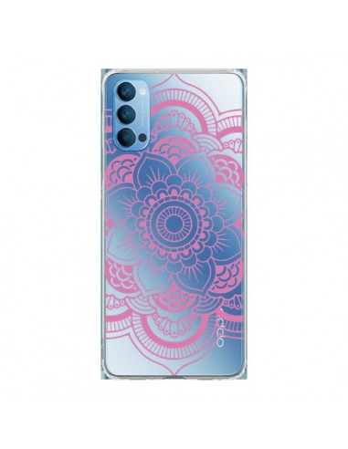 Coque Oppo Reno4 Pro 5G Mandala Rose Clair Azteque Transparente - Nico