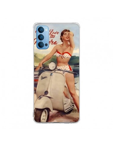 Coque Oppo Reno4 Pro 5G Pin Up With Love From the Riviera Vespa Vintage - Nico