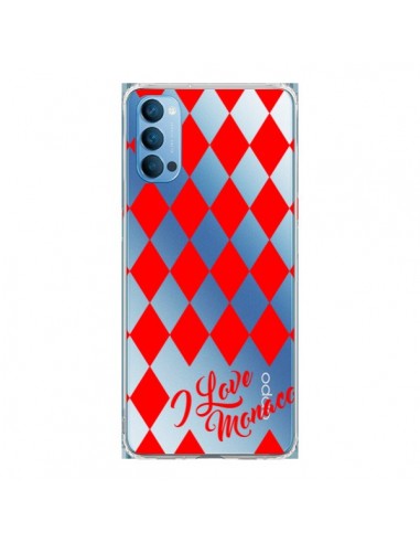 Coque Oppo Reno4 Pro 5G I Love Monaco et Losange Rouge - Nico