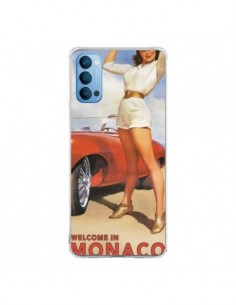 Coque Oppo Reno4 Pro 5G Welcome to Monaco Vintage Pin Up...
