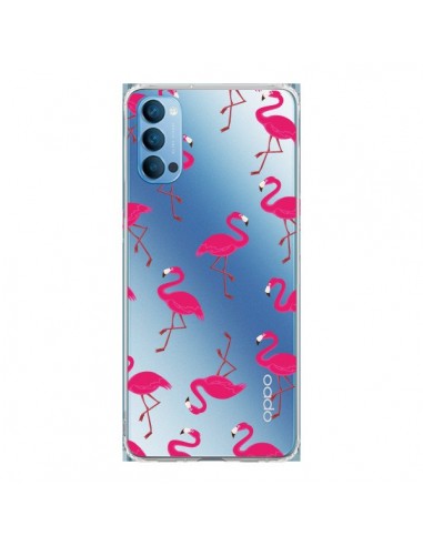 Coque Oppo Reno4 Pro 5G flamant Rose et Flamingo Transparente - Nico