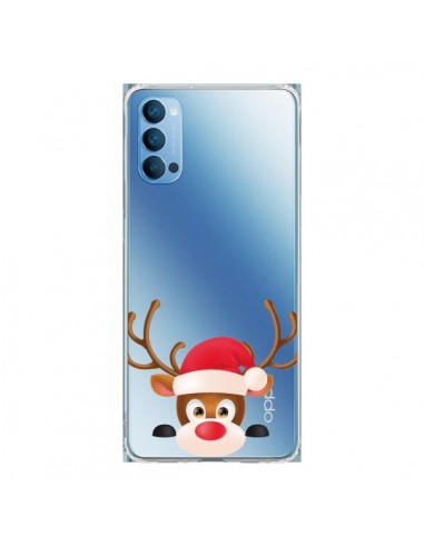 Coque Oppo Reno4 Pro 5G Renne de Noël transparente - Nico