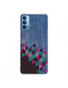 Coque Oppo Reno4 Pro 5G Wood Bois Azteque Triangles...