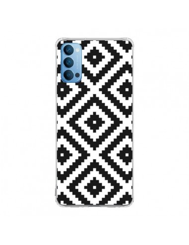 Coque Oppo Reno4 Pro 5G Diamond Chevron Black and White - Pura Vida