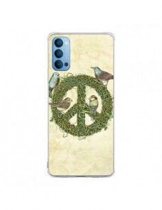 Coque Oppo Reno4 Pro 5G Peace And Love Nature Oiseaux -...