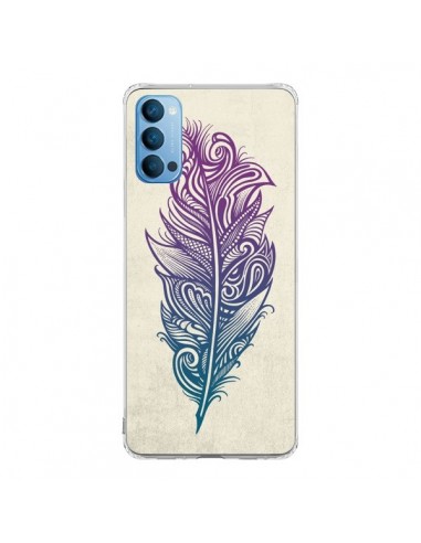 Coque Oppo Reno4 Pro 5G Feather Plume Arc En Ciel - Rachel Caldwell