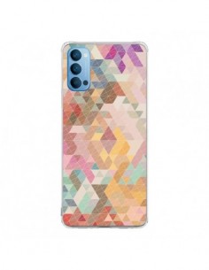 Coque Oppo Reno4 Pro 5G Azteque Pattern Triangles -...
