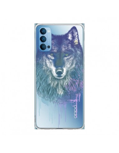 Coque Oppo Reno4 Pro 5G Loup Wolf Animal Transparente - Rachel Caldwell