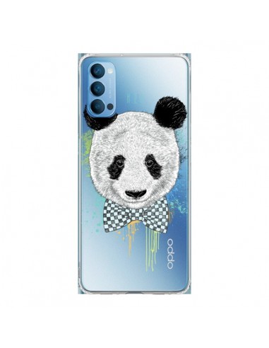 Coque Oppo Reno4 Pro 5G Panda Noeud Papillon Transparente - Rachel Caldwell
