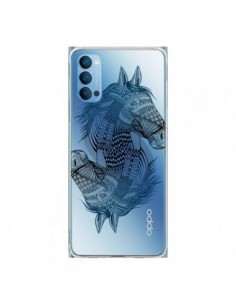 Coque Oppo Reno4 Pro 5G Cheval Horse Double Transparente...