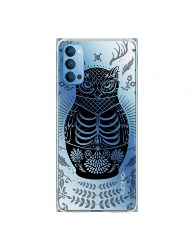 Coque Oppo Reno4 Pro 5G Owl Chouette Hibou Squelette Transparente - Rachel Caldwell