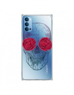 Coque Oppo Reno4 Pro 5G Tête de Mort Rose Fleurs...