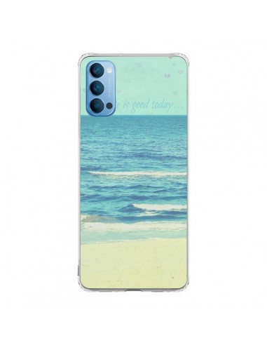 Coque Oppo Reno4 Pro 5G Life good day Mer Ocean Sable Plage Paysage - R Delean