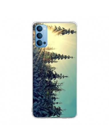 Coque Oppo Reno4 Pro 5G Hiver Paysage Neige Montagnes Sapins Ski - R Delean