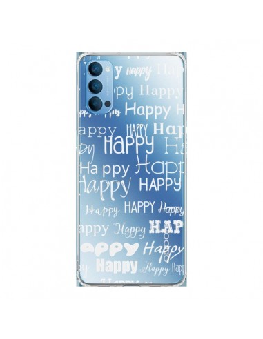 Coque Oppo Reno4 Pro 5G Happy Happy Blanc Transparente - R Delean