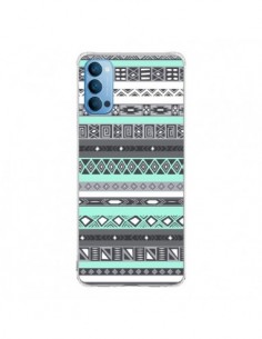 Coque Oppo Reno4 Pro 5G Azteque Aztec Bleu Pastel - Rex...