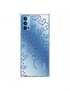 Coque Oppo Reno4 Pro 5G Floating hearts coeurs flottants...