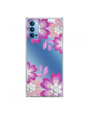 Coque Oppo Reno4 Pro 5G Winter Flower Rose, Fleurs d'Hiver Transparente - Sylvia Cook