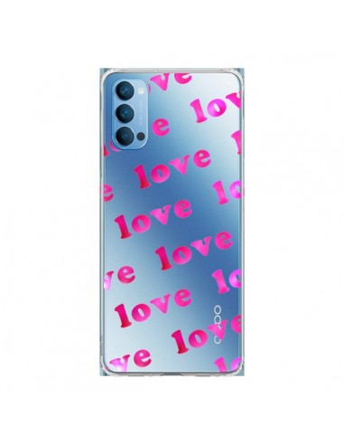 Coque Oppo Reno4 Pro 5G Pink Love Rose Transparente - Sylvia Cook