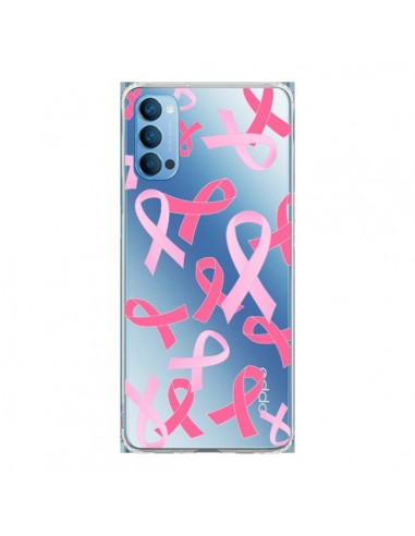 Coque Oppo Reno4 Pro 5G Pink Ribbons Ruban Rose Transparente - Sylvia Cook