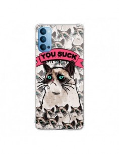 Coque Oppo Reno4 Pro 5G Chat Grumpy Cat - You Suck - Sara...