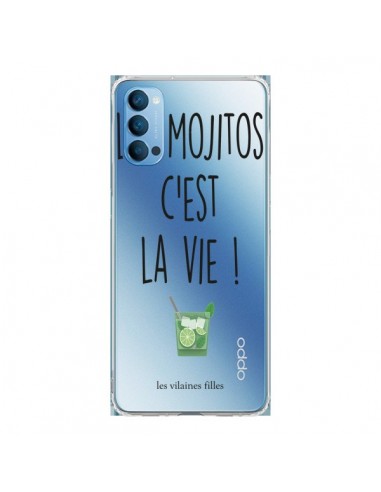 Coque Oppo Reno4 Pro 5G Les Mojitos, c'est la vie Transparente - Les Vilaines Filles