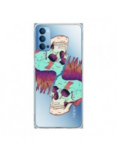 Coque Oppo Reno4 Pro 5G Tête de Mort Crane Punk Double...