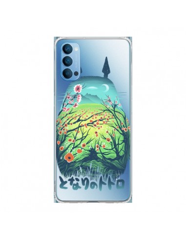 Coque Oppo Reno4 Pro 5G Totoro Manga Flower Transparente - Victor Vercesi