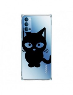 Coque Oppo Reno4 Pro 5G Chat Noir Cat Transparente -...